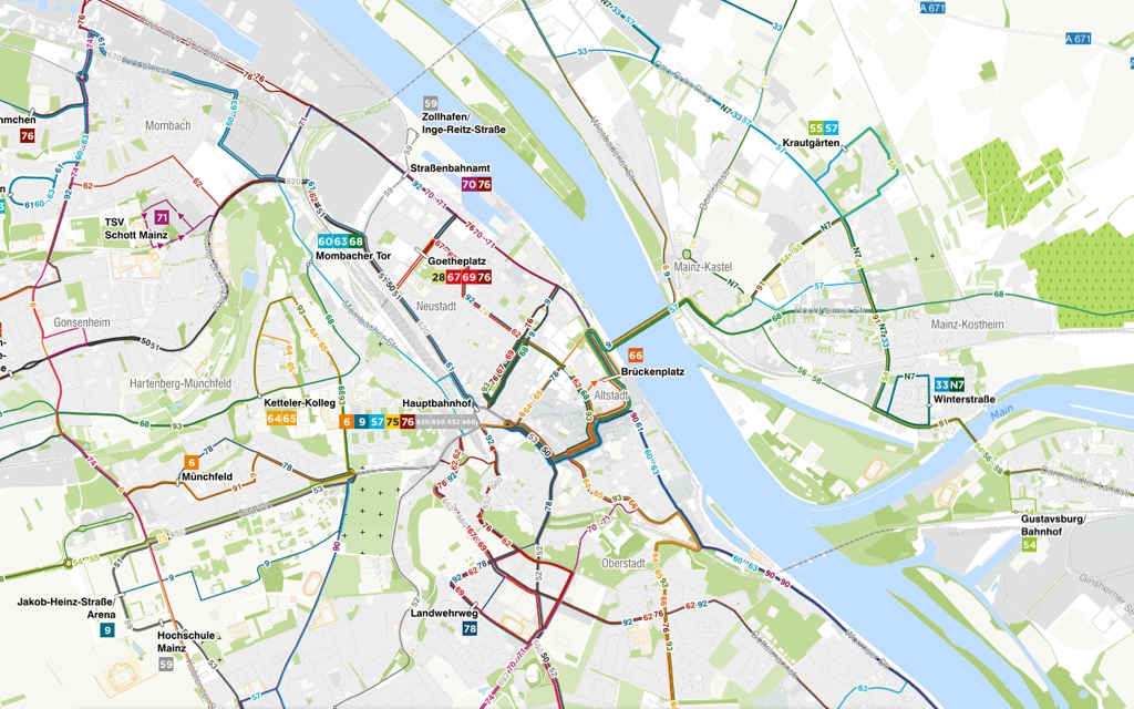 Screenshot des Mobilitätsplaners