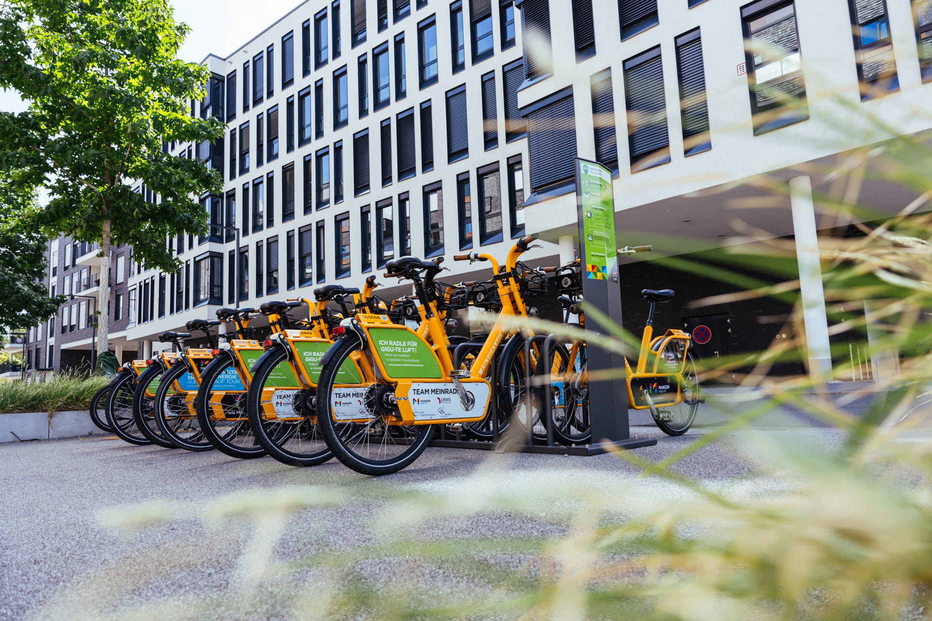 Bild einer meinRad-Station mit Leihrädern