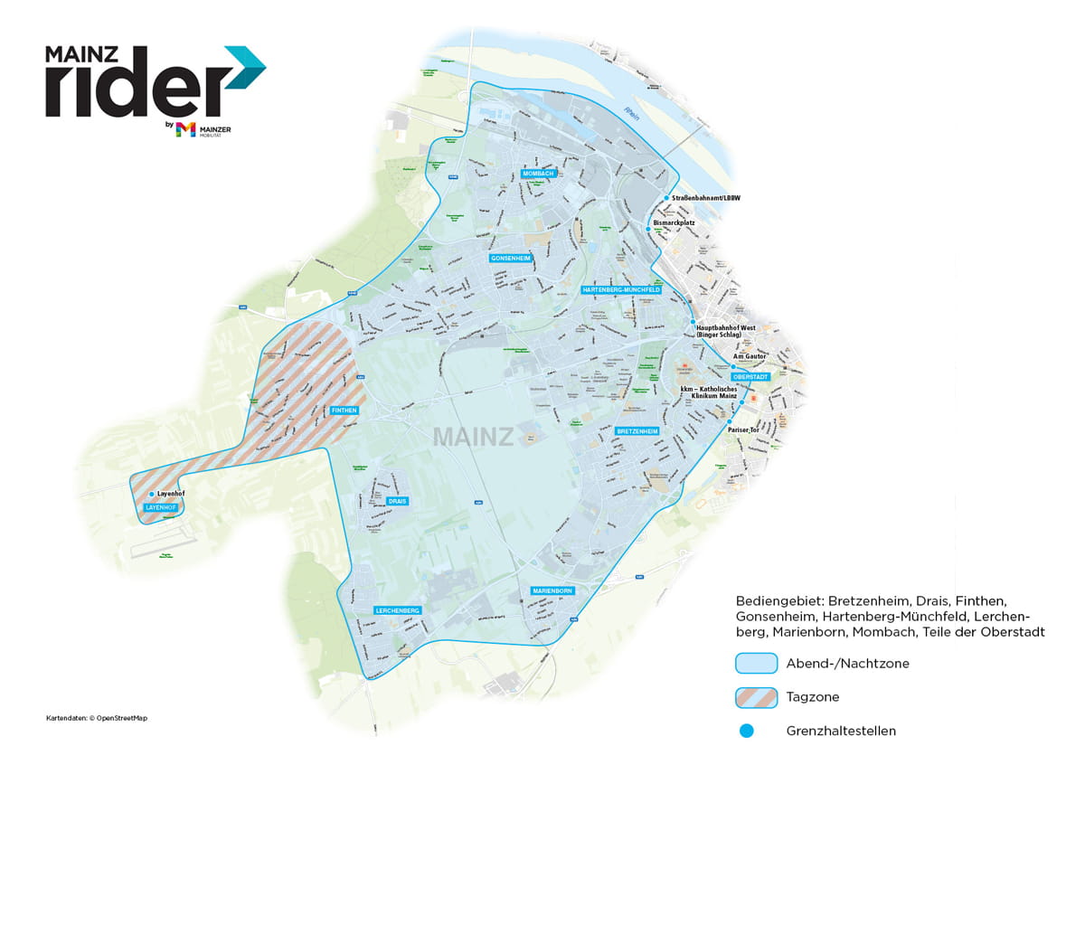 Bediengebiet MainzRIDER
