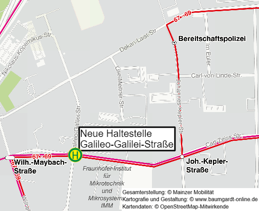 Neue Haltestelle Galileo-Galilei-Strasse