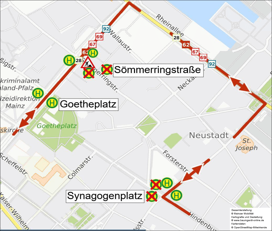 Skizze Sperrung Soemmerringstrasse