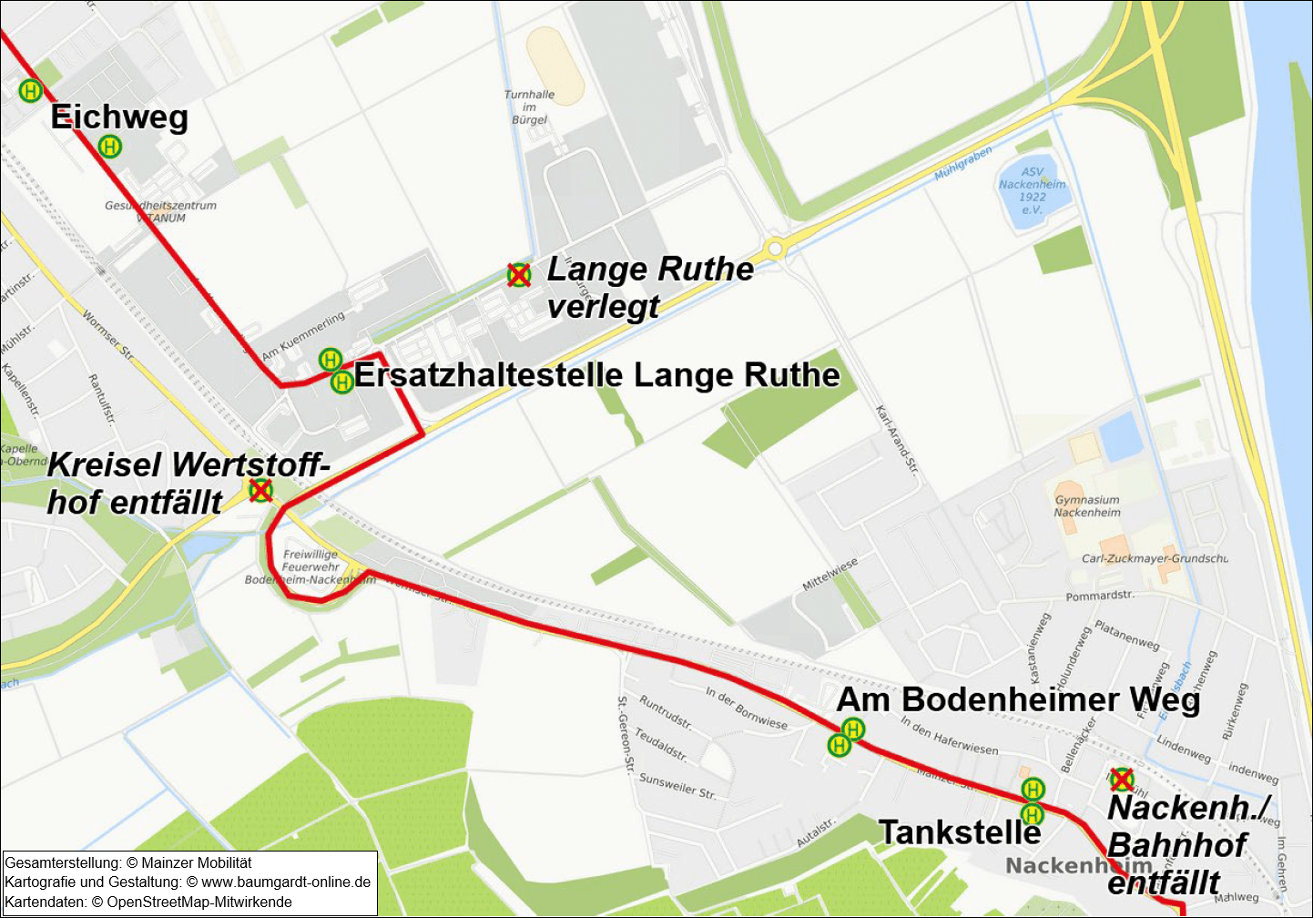 Skizze Linie 69 in Nackenheim-Bodenheim