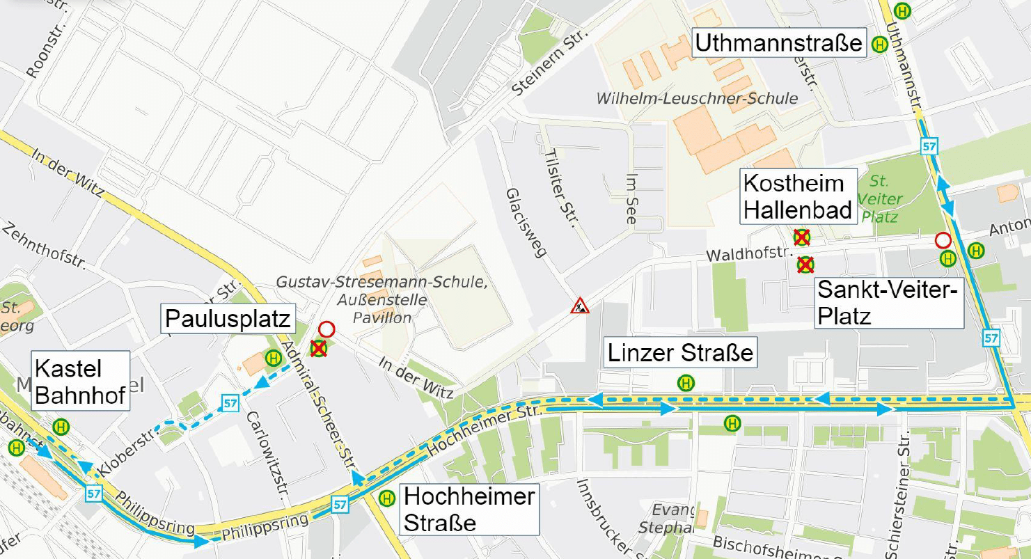 Skizze der Umleitung