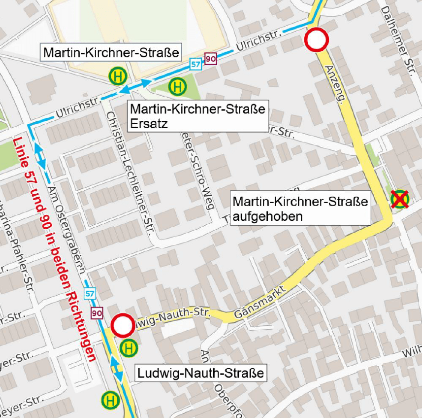 Sperrung Anzengasse Bretzenheim Karte zur Sperrung Anzengasse