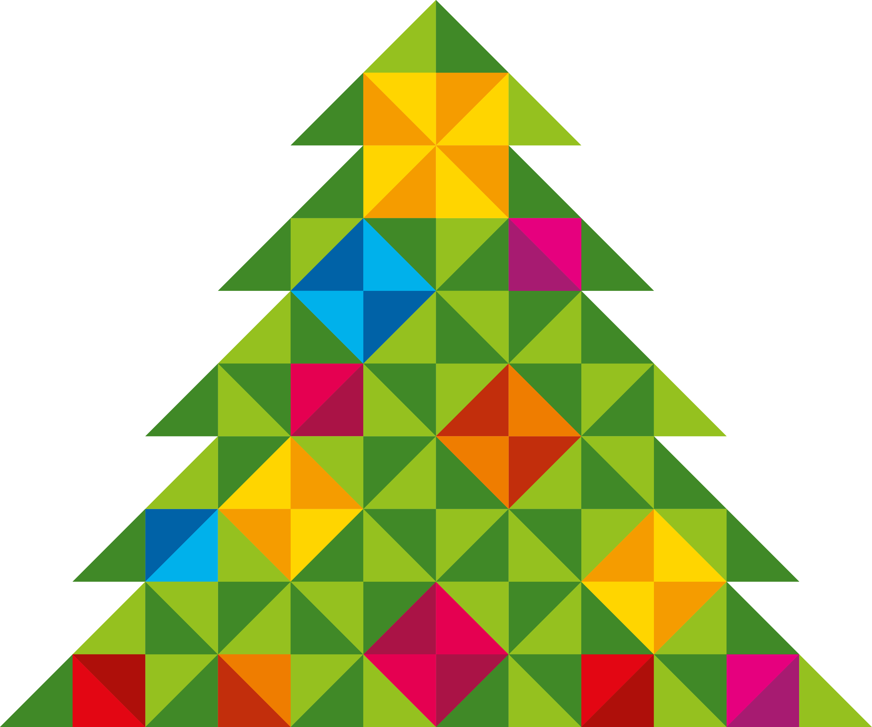 Grafik eines Weihnachtsbaums aus Trixeln