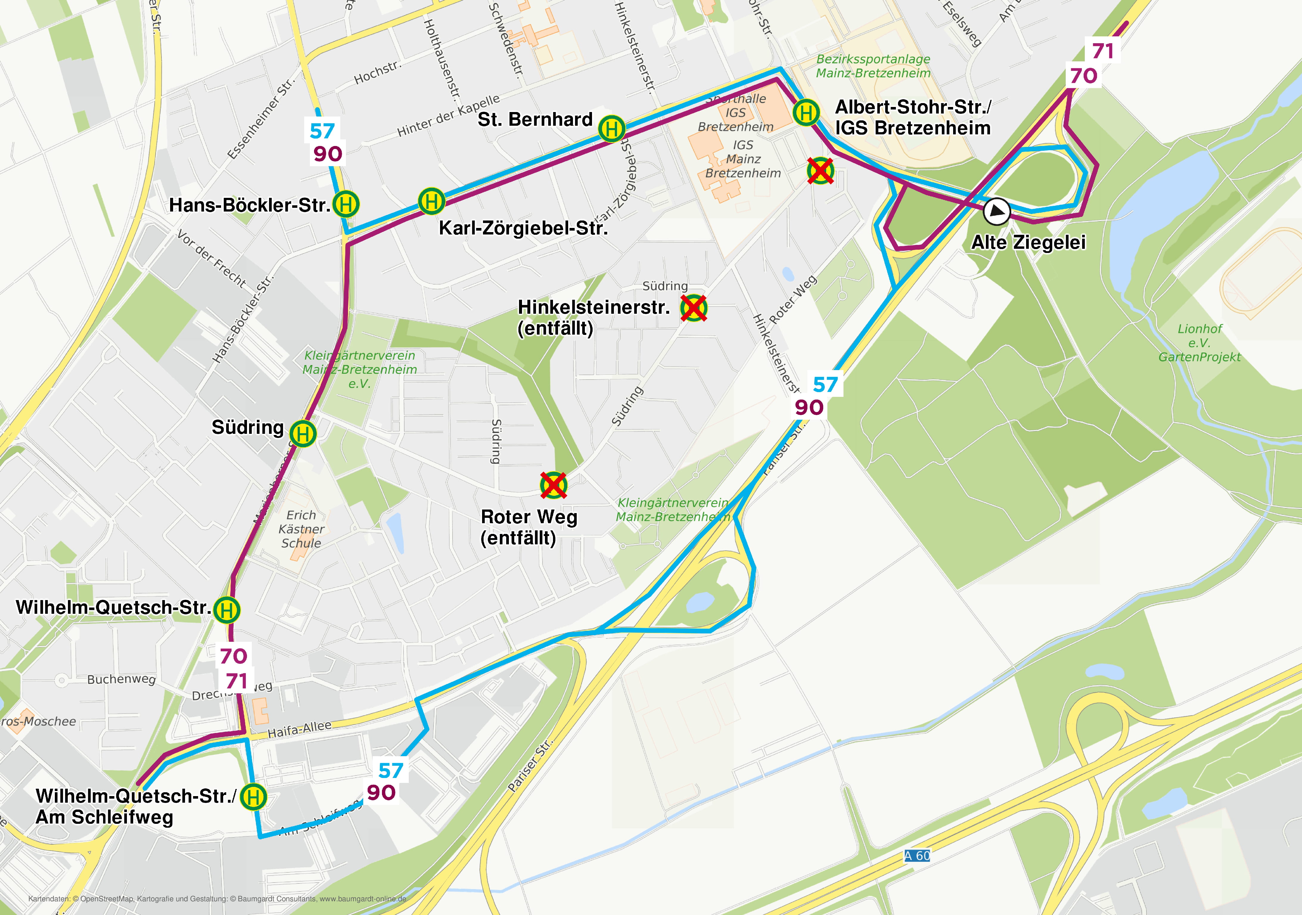 Umleitungsskizze Sperrung Suedring ab 7.7.