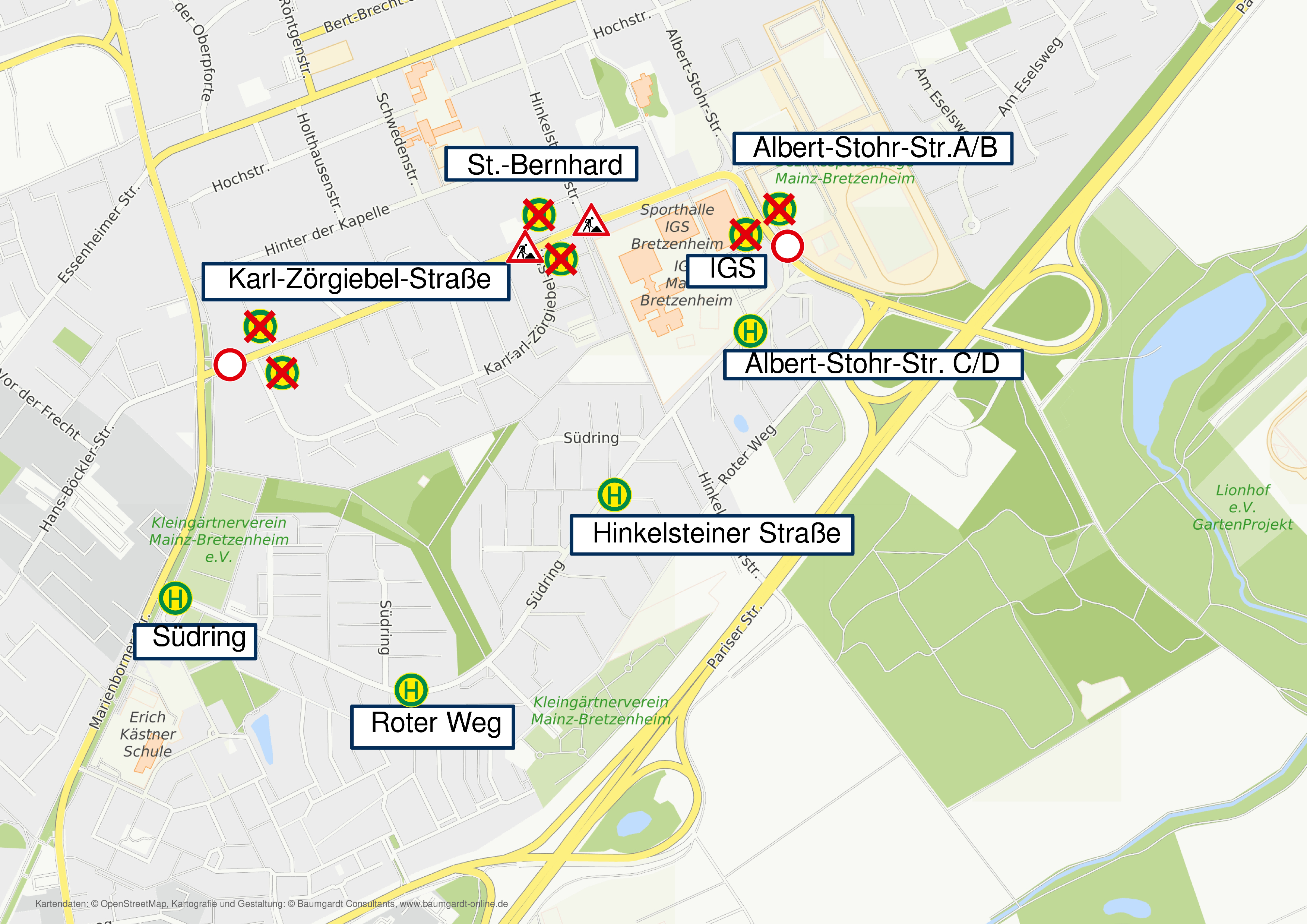 Umleitungsskizze in Bretzenheim
