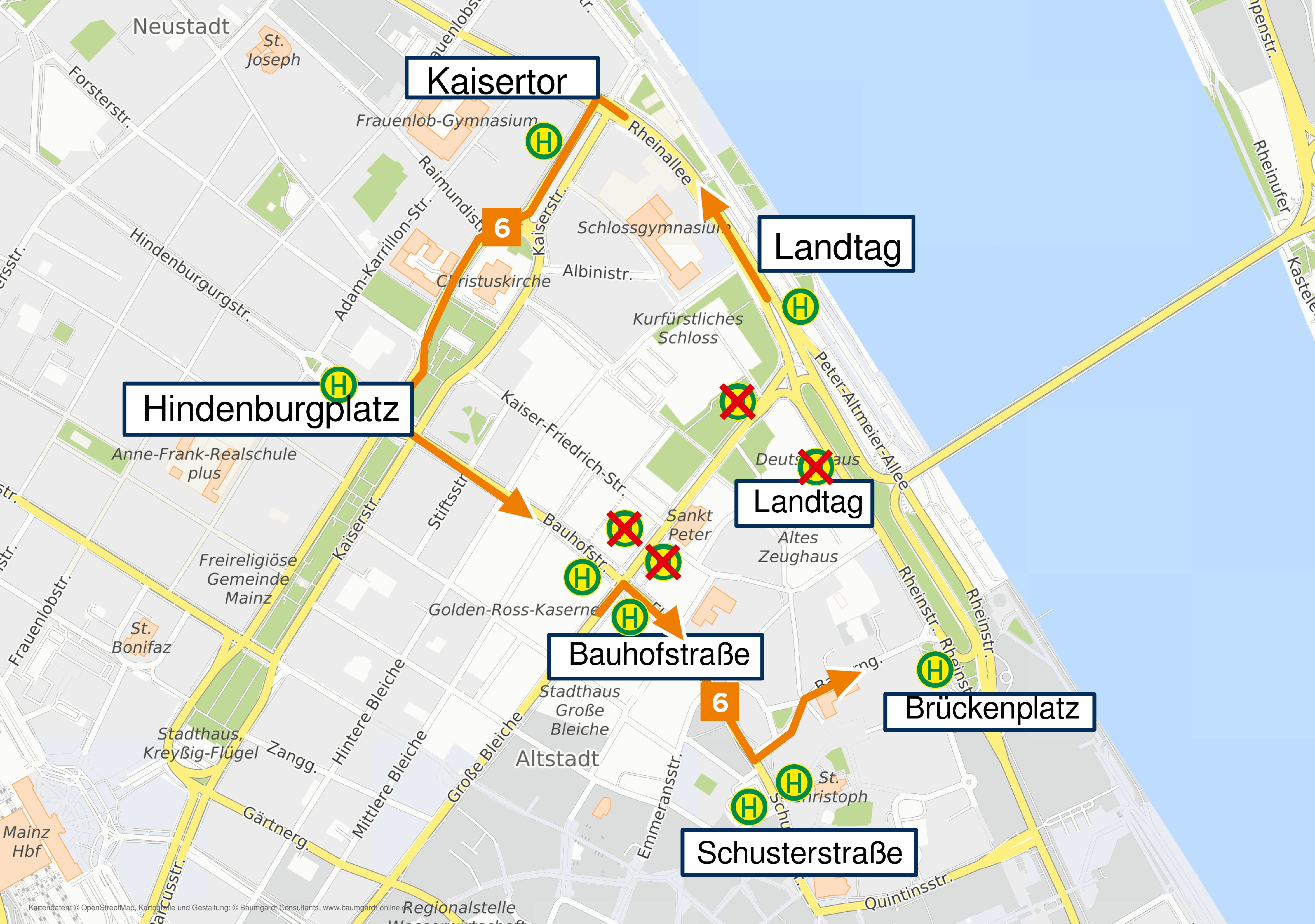 Umleitungsskizze der Linie 6