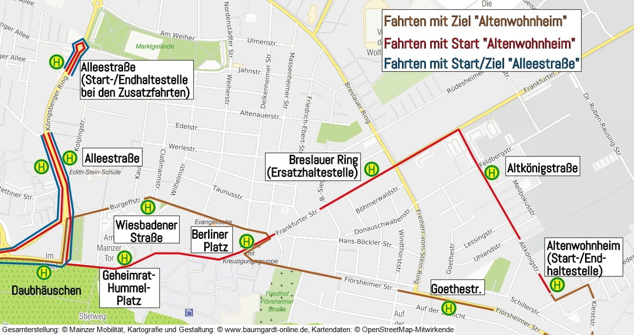 Skizze der Umleitungen