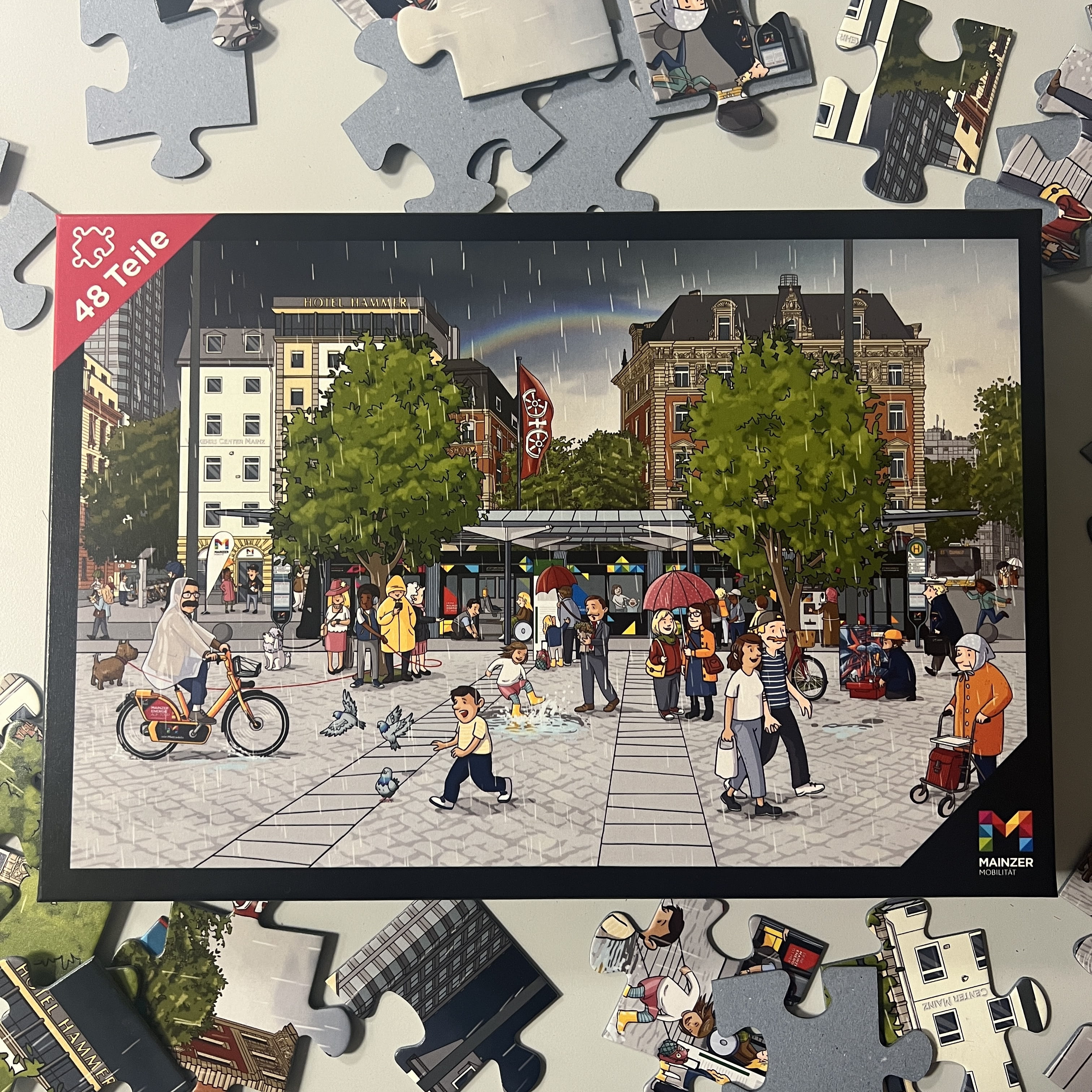 Foto, auf dem das Cover des Kinderpuzzles der Mainzer Mobilität zu sehen ist