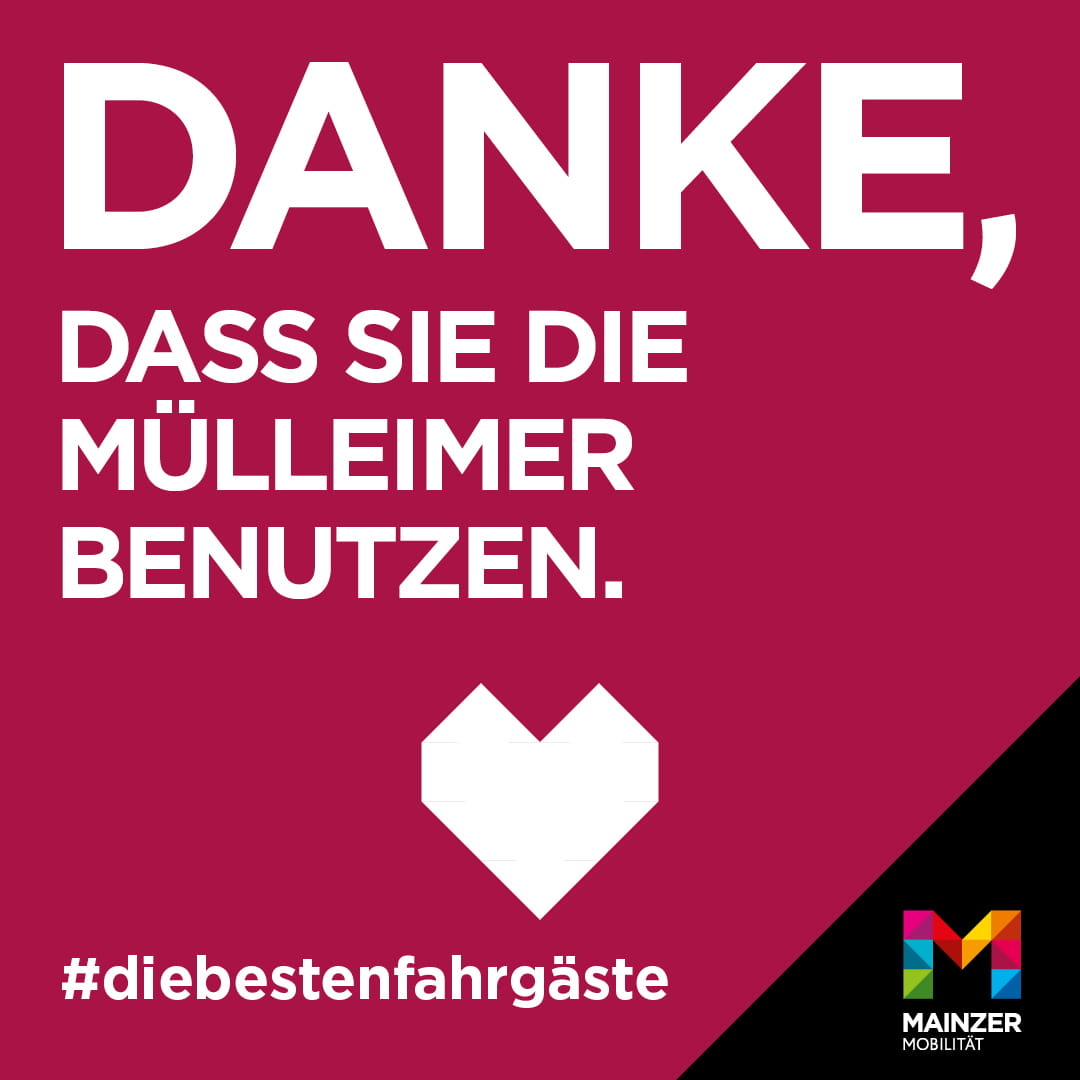 Danke, dass Sie die Mülleimer benutzen