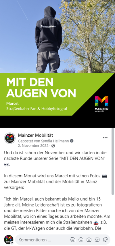 Vorstellung (Beispiel) MIT DEN AUGEN VON