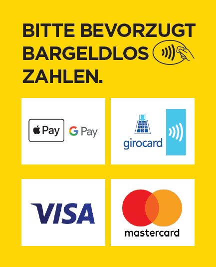 Übersicht der akzeptierten Zahlmöglichkeiten im Bus