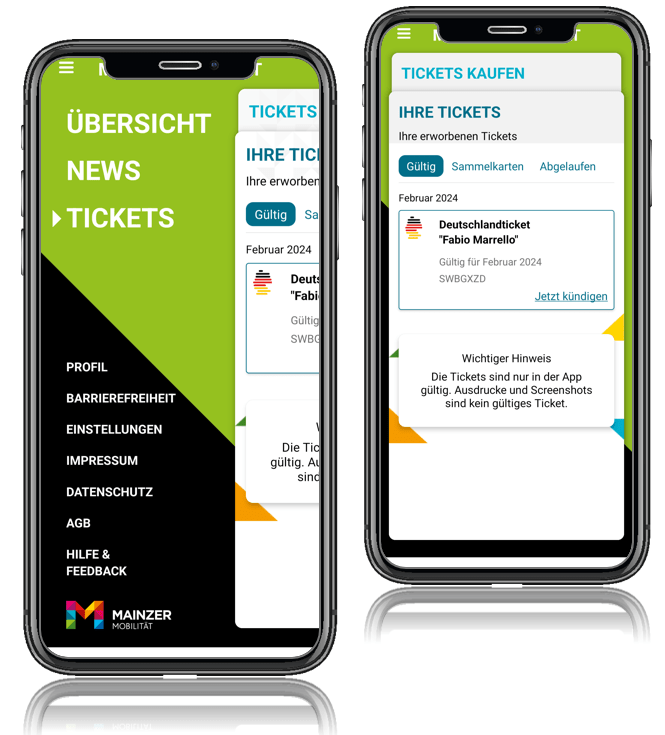 Screenshots der Kündigung in der App